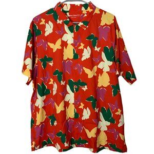 Outdoor Voices SolarCool Butterfly Camp Collar Shirt L • Performance Casual Top